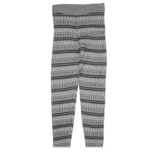 Abercrombie Kids sz 13-14 grey, white & black print stretch knit leggings tights